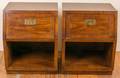 Henredon Campaign Style Nightstand Pair