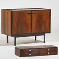 Danish two rosewood cabinets 1960s unmarked larger 31 x 41 x 19 12 smaller 6 x 30 x 11