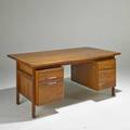 Jens risom executive desk usa 1960s walnut chromed steel unmarked desk 30 x 66 x 36