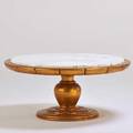 James mont attr weiman coffee table usa 1960s gilt wood marble unmarked 19 12 x 42 dia
