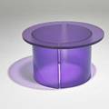 Contemporary lilac glass occasional table usa 1980s unmarked 15 x 25 34 dia