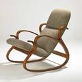 Peter danko rocking chair usa 1981 bent walnut knoll wool upholstery incised signature 38 x 27 x 35