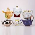 Michael graves for swid powell etc six teapots late20th c includes the big dripper teapot by michael graves for swid powell 1985 handpainted faience teapot by hb henriot quimper porcela