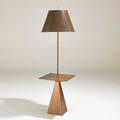Harvey probber lamptable usa 1950s rosewood brass paper shade unmarked overall 58 x 16 x 16 height to tabletop 20 12