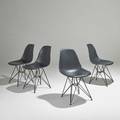 Charles and ray eames four shell chairs with eiffel tower bases dkr china 2000s plastic and enameled steel each 32 14 x 18 14 x 21