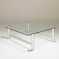Phillip enfield coffee table new york 1960s polished aluminum glass unmarked 15 12 x 40 x 44 provenance collection of elizabeth enfield