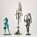 Bernard brenner american 19272004 three patinated steel sculptures court attendants unmarked tallest 27 12 provenance artists family