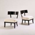 Style of william billy haines pair of lounge chairs usa 1980s ebonized wood canvas unmarked 32 x 26 x 28