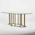 Mastercraft dining table usa 1980s patinated brass glass unmarked 29 12 x 84 x 48