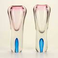 Murano pair of somerso vases italy late20th c numbered 074ab each 10 34 x 4 14 x 2 14