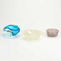 Italian three glass bowls italy late20th c two unmarked one partial paper label made in italy largest 7 dia