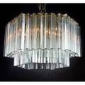 Camer tiered chandelier italy 1960s hexagonal form nickelplated brass and crystal unmarked 17 x 26 12