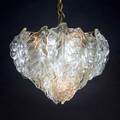 Camer leafform chandelier italy 1960s glass matte steel labeled 17