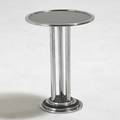 Wolfgang hoffmann howell side table usa 1930s chromed and enameled steel reverse painted glass unmarked 18 x 13 14 dia