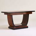 American art deco fliptop console 1920s lacquered and ebonized walnut closed 30 12 x 54 x 24 open 48