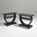 Art deco pair of tiered sofa tables usa 1920s ebonized wood unmarked each 22 x 25 x 12
