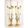 Style of tommi parzinger pair of sixlight table lamps usa 1950s brass and polished marble unmarked 43 34 x 11 x 11