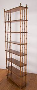 John Widdicomb Bamboo Style Walnut Bookshelf