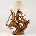 American studio freeform driftwood table lamp with parchment shade usa 20th c unmarked 40 12 x 33 12 x 16