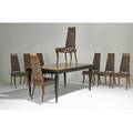 Maurice bailey monteverdi young attr dining table and eight chairs walnut ebonized wood and upholstery unmarked table 29 12 x 66 x 44 dining chairs 41 12 x 18 12 x 23 two leave