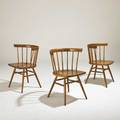 George nakashima knoll associates set of three side chairs usa 1950s stained birch and walnut unmarked 30 12 x 22 x 19