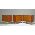 Paul mccobb winchendon three dressers usa 1950s birch aluminum two branded each 33 14 x 36 x 19