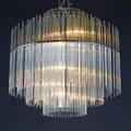 Gaetano scolari lightolier chandelier usa ca 19501970 tiered glass rods on steel frame unmarked 20 x 22 dia fixture