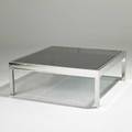 Pace coffee table usaitaly 1970s chromed steel glass unmarked 15 x 40 sq