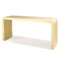Karl springer 1931  1991 console table new york 1980s lacquered parchment unmarked 34 12 x 20 x 72