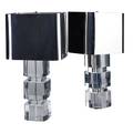 Karl springer 1931  1991 pair of table lamps usa 1970s acrylic mirrorpolished stainless steel shades chromed brass two sockets signed overall 27 x 15 x 10