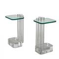 Les prismatiques pair of side tables france 1980s acrylic glass stamped signatures to both 24 x 14 x 13
