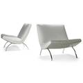 Milo baughman 1923  2003 thayer coggin pair of lounge chairs high point nc 1970s vinyl chromed steel unmarked 27 x 27 12 x 32