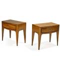 Paolo buffa attr 1903  1970 pair of nightstands italy 1940s italian walnut brass unmarked 21 14 x 22 34 x 14