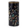 Piero fornasetti 1913  1988 umbrella stand with butterfly decoration italy 1950s lithographic transfer print over masonite brass fornasetti made in italy mark 22 12 x 10 12 dia