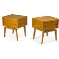 Edmund spence pair of nightstands sweden 1950s quilted maple stenciled marks 24 x 22 x 18 ea