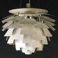 Poul henningsen 1894  1967 louis poulsen artichoke chandelier denmark 2000s enameled aluminum chromed steel plastic manufacturers label body 28 x 28 to canopy 54