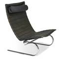 Poul kjaerholm 1929  1980 e kold christensen lounge chair pk 20 denmark 1960s mattechromed steel leather stamped signature 35 12 x 32 x 29