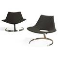 Preben fabricius 1931  1984 jorgen kastholm 1931  2007 ivan schlechter pair of scimitar chairs denmark 1960s mattechromed steel felt metal labels 27 14 x 32 34 x 25