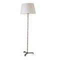Jacques adnet attr 1901  1984 floor lamp france 1960s brass leather linen single socket unmarked 70 x 21
