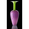 Dante marioni b 1964 large blown glass whopper vase lilac and green with yellow lip usa 1991 signed and dated 28 12 x 9 12