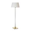 Hansen lighting co floor lamp new york 1960s crystal brass linen two sockets manufacturers stamp to base and diffusers overall 52 x 15 dia