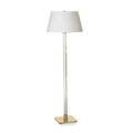 Hansen lighting co floor lamp new york 1960s crystal brass linen two sockets manufacturers stamp to base and diffusers overall 52 x 15 dia