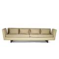 Edward wormley 1907  1995 dunbar sofa berne in 1950s raw silk walnut unmarked 29 x 108 x 32
