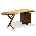 George nakashima 1905  1990 nakashima studios conoid crosslegged desk new hope pa 1987 french olive ash walnut signed george nakashima 1987 29 x 72 12 x 38 provenance available copi