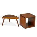 George nakashima 1905  1990 nakashima studios cube and side table new hope pa 1961 american black walnut side table signed with clients name cube 15 x 15 x 15 provenance available for