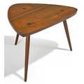 Phil powell 1919  2008 triangular side table new hope pa 1960s sculpted walnut unmarked 20 12 x 26 12 x 21 14
