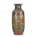 Japanese satsuma palace vase enameled decoration early 20th c 24 14