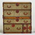 Tansu chest campaign style chest 19th c mixed woods 36 12 x 33 14 x 15 34