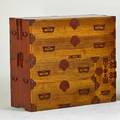 Tansu chest campaign style chest 19th c mixed woods 37 14 x 42 34 x 17 12