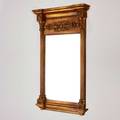 Neoclassical revival mirror rectangular mirror framed by corinthian columns and surmounted by a decorative frieze 20th c painted wood mirrored glass unmarked 27 14 x 15 14 x 3